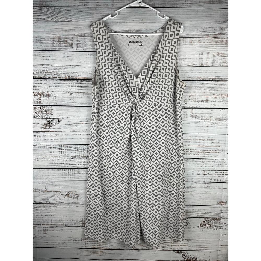 Eddie Bauer Julia Knot Midi Dress 2XL Gray Athleisure Casual Stretch Vacation
